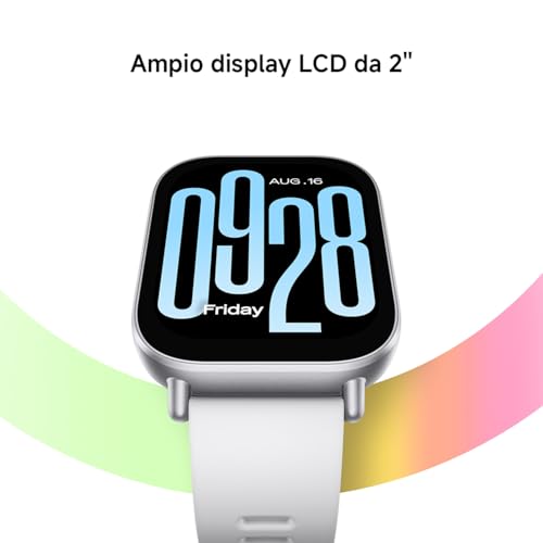 XIAOMI Redmi Watch 5 Active, Smartwatch con display LCD 2", Chiamate Bluetooth, Autonomia 18 giorni, Resistenza Acqua 5ATM, Monitoraggio Frequenza Cardiaca e SpO2, 140+ modalità Fitness, Nero