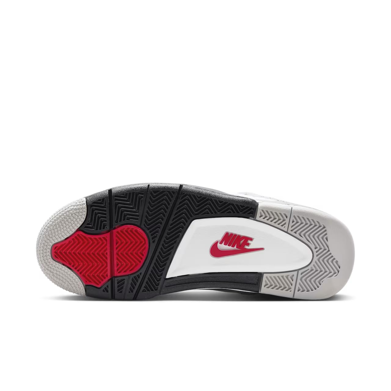 Nike Scarpe da basket da uomo Air Jordan 4 Retro, SUMMIT BIANCO/ROSSO FUOCO-GRIGIO CEMENTO-NERO, 9 UK (10 US)