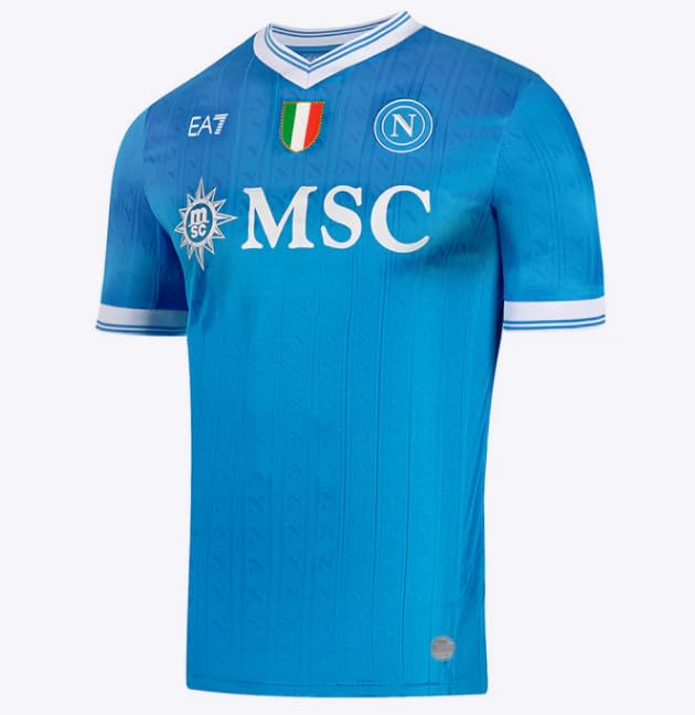 SSC NAPOLI Maglia Gara Home, Azzurra, EA7 Prodotto Ufficiale, Maglia Calcio 2025/2026, M
