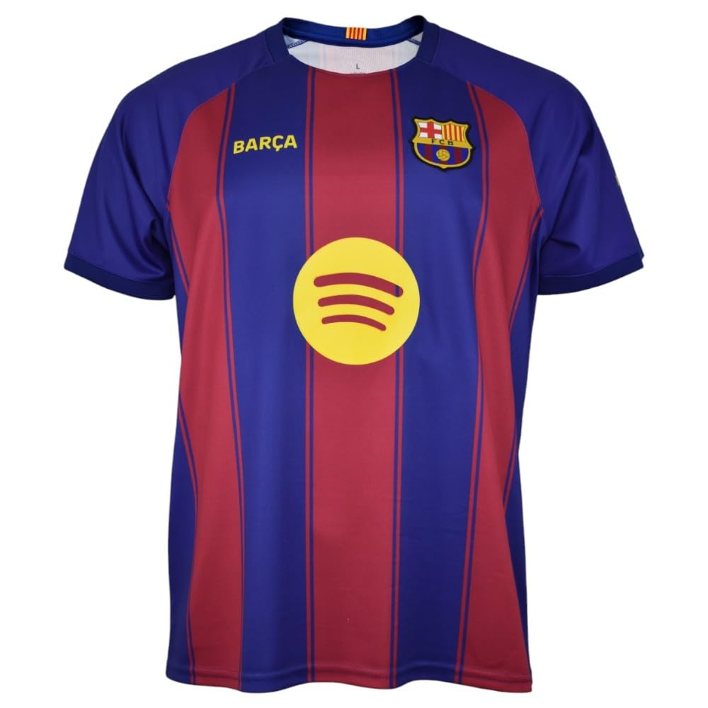 FCB FC Barcellona Maglia Lamine Yamal 25/26 | 1ª Squadra Adulto | Replica Ufficiale Stadio con Nome e Numero del Barça, Rosso e blu, M