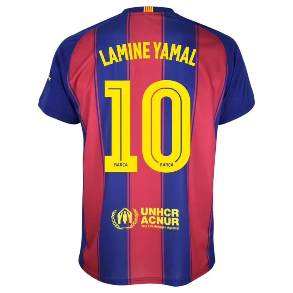 FCB FC Barcellona Maglia Lamine Yamal 25/26 | 1ª Squadra Adulto | Replica Ufficiale Stadio con Nome e Numero del Barça, Rosso e blu, M