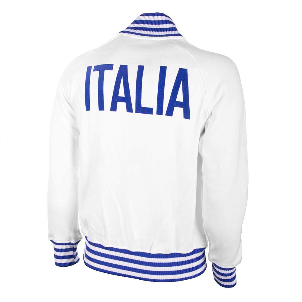 Copa da Uomo Italia 1982 Retro Football Jacket, Uomo, Italy 1982, White/Blue, M