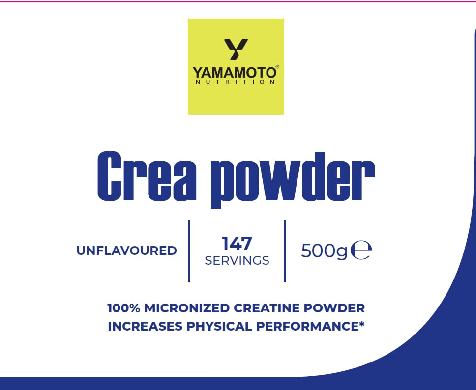 YAMAMOTO NUTRITION, CreaPOWDER 500 gr, Integratore Alimentare di Creatina Monoidrato in Polvere, Integratore per Sportivi Aumenta le Prestazioni Fisiche, Gusto Neutro