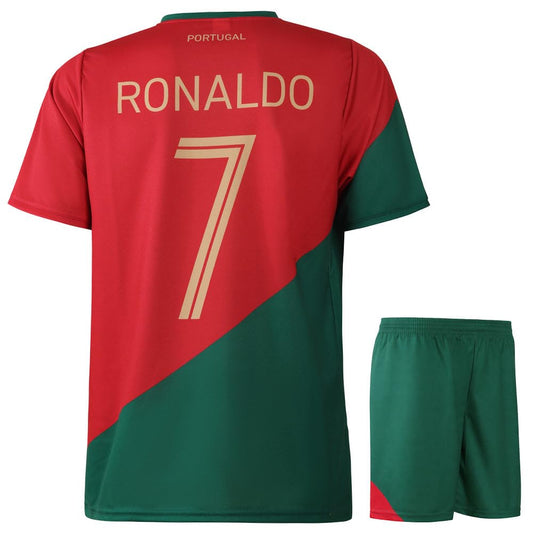 Kingdo Maglia da Calcio Portogallo Home - Bambino e Adulto - Ragazzi - Divisa da Calcio - Regali per Il Calcio - Abbigliamento Sportivo - Taglia 152