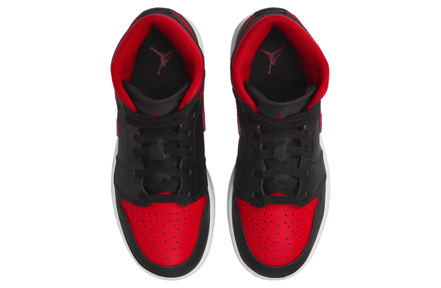 Air Jordan 1 Mid (GS) Nero/Rosso VERSITÀ-Bianco Summit, Nero | Rosso Varsity | Summit White, 5 Big Kid