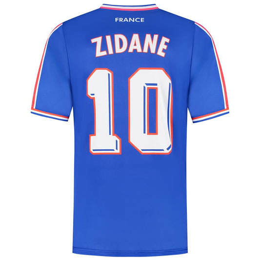 Kingdo Francia Maglia da Calcio Zidane - Coppa del Mondo 1998 - Bambini e Adulti - Ragazzi - Regali per Il Calcio - Maglietta Sportiva - Abbigliamento Sportivo - Taglia XL