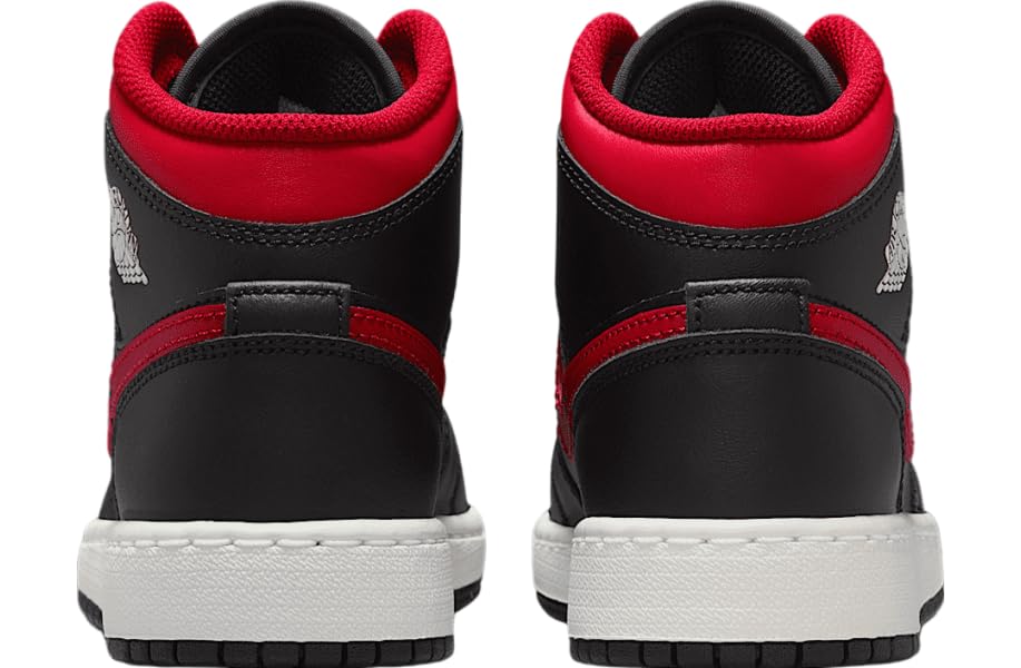 Air Jordan 1 Mid (GS) Nero/Rosso VERSITÀ-Bianco Summit, Nero | Rosso Varsity | Summit White, 5 Big Kid