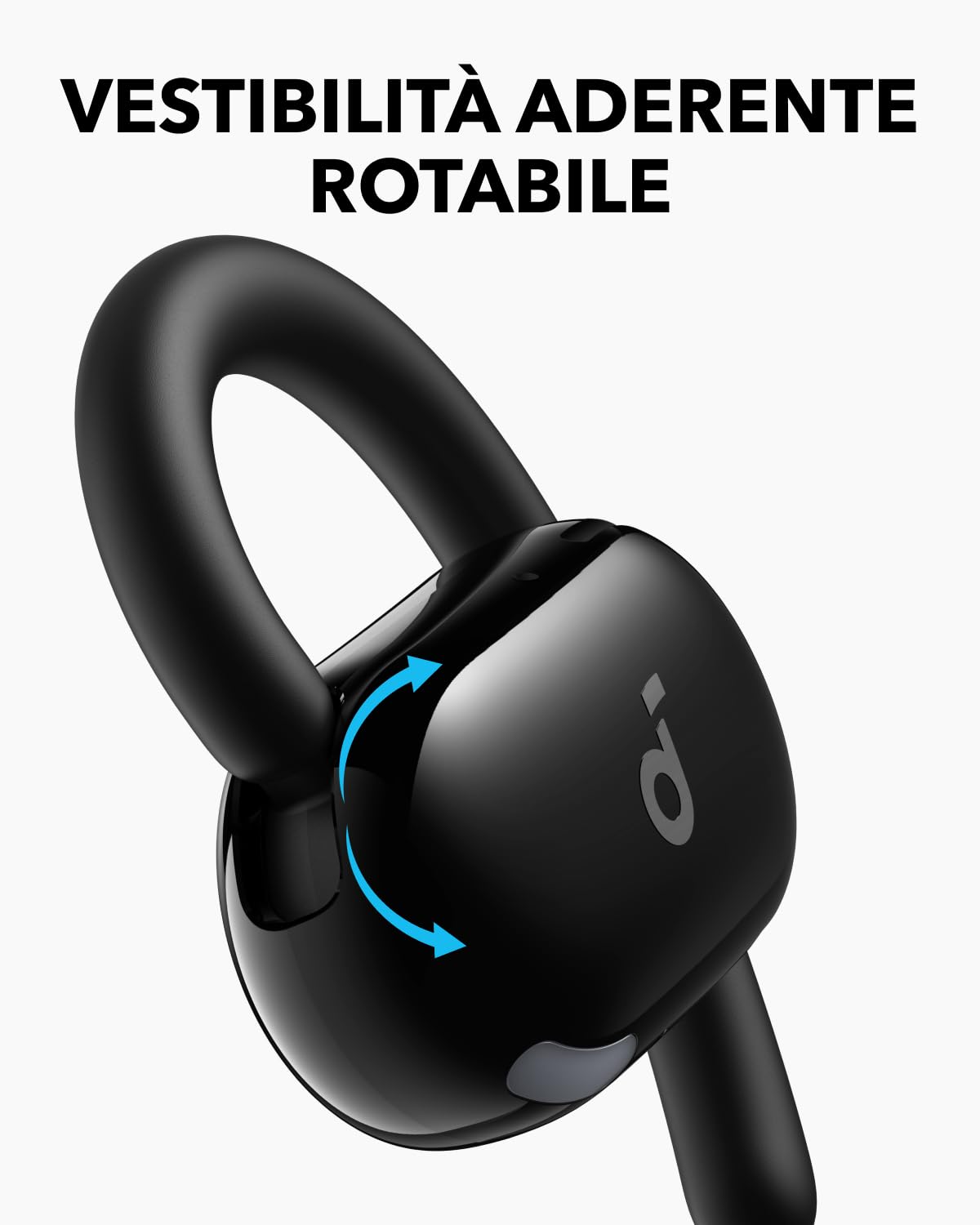 Soundcore V20i Cuffie Open-Ear di Anker, Cuffie Bluetooth 5.4, Ganci Rotanti, Ultra Confortevoli, Vestibilità Aderente, Bassi Potenti, Chiamate Chiare, IP55, 36H di Riproduzione,Connessione Multipunto