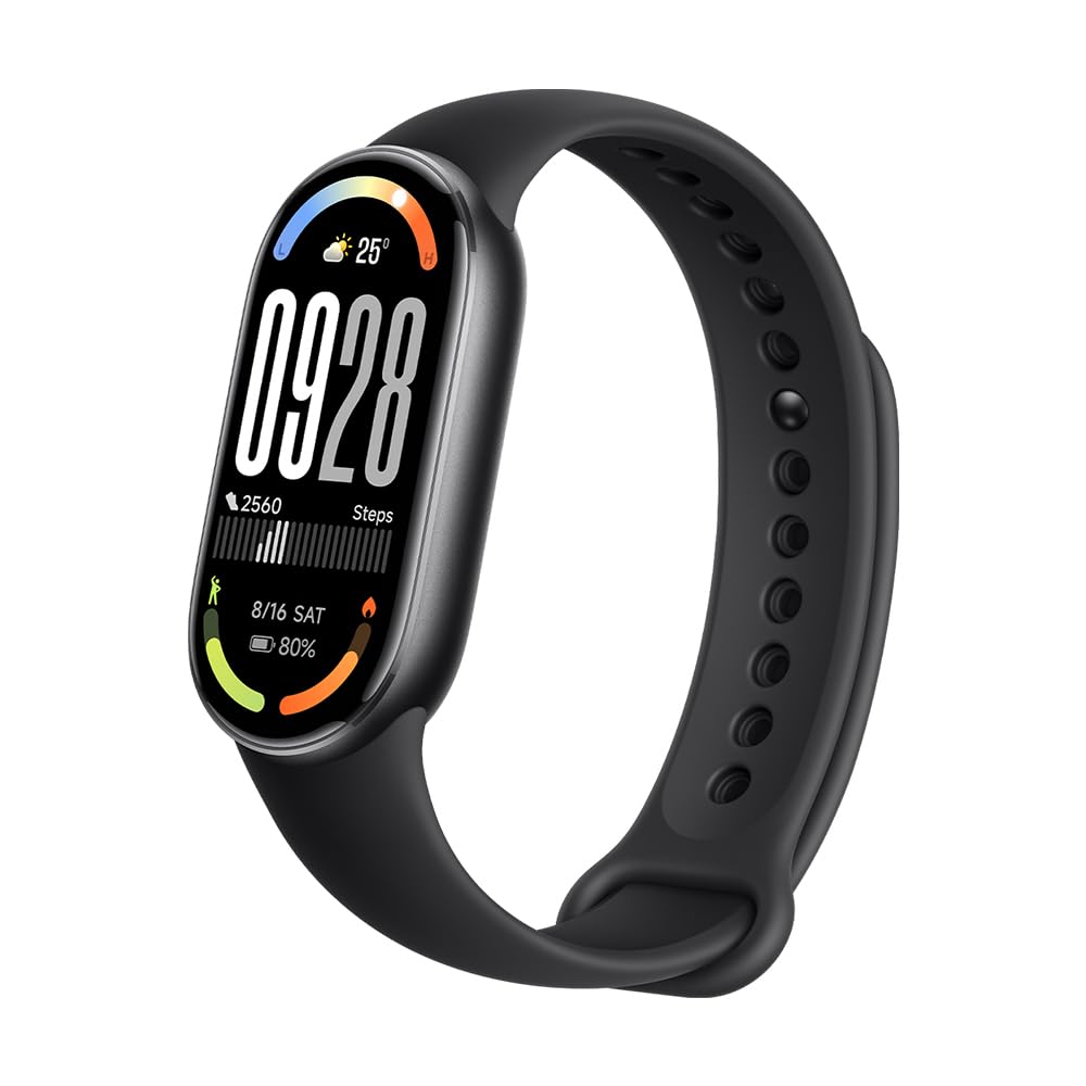 XIAOMI Smart Band 10 Bracciale Fitness, smartwatch, autonomia di 21 gg, ricarica rapida, 150+ modalità sportive, monitoraggio benessere e sonno, HyperOS 2.0, resistenza all'acqua 5 ATM, Bussola, Nero