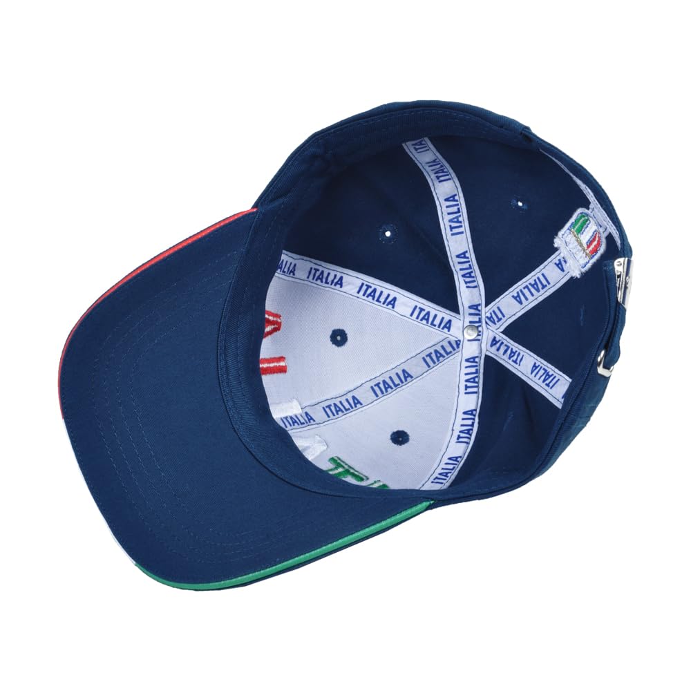 Cappello Baseball Azzurro con Ricamo Tricolore 100% CO Italia
