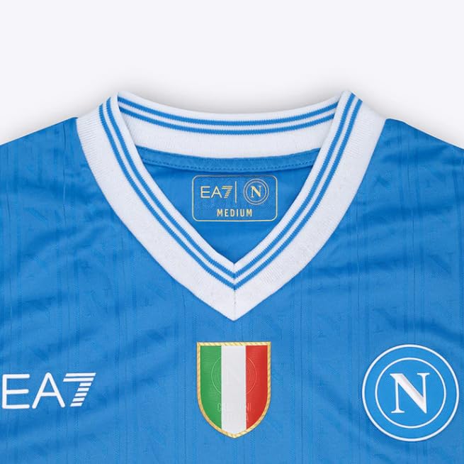 SSC NAPOLI Maglia Gara Home, Azzurra, EA7 Prodotto Ufficiale, Maglia Calcio 2025/2026, M