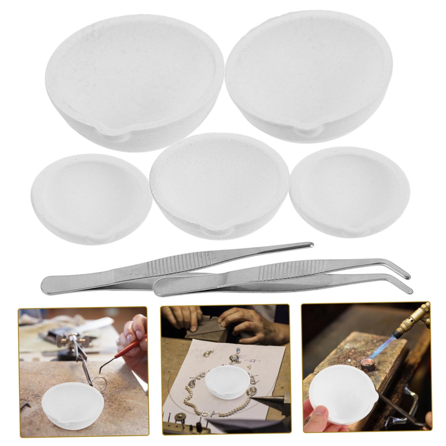 Anneome 1set Crisol Di Quartzo Per Fusione Metalli Attrezzatura Per Gioielli e Facile Da Pulire Per Argento