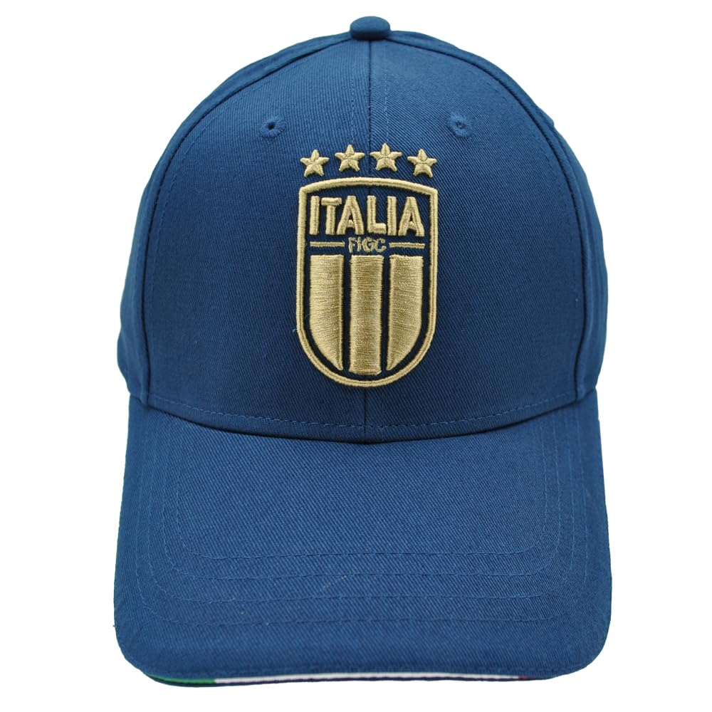 Cappello Baseball Blu con Logo Ricamato Italia, Prodotto Ufficiale FIGC Nazionale Italiana di Calcio, 253300 Blu