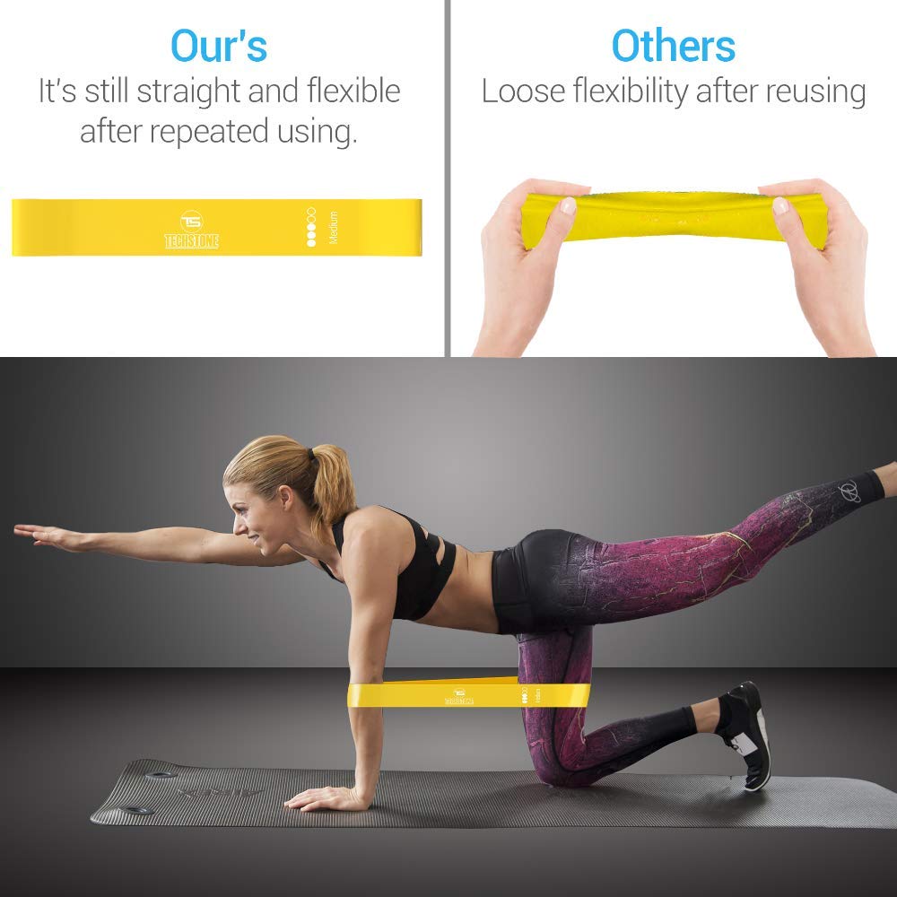 TechStone Set di fasce di resistenza per uomini e donne, pacchetto di 5 diversi livelli di resistenza Banda elastica per l'allenamento Allenamento sportivo Attrezzature per il fitness per allenamento