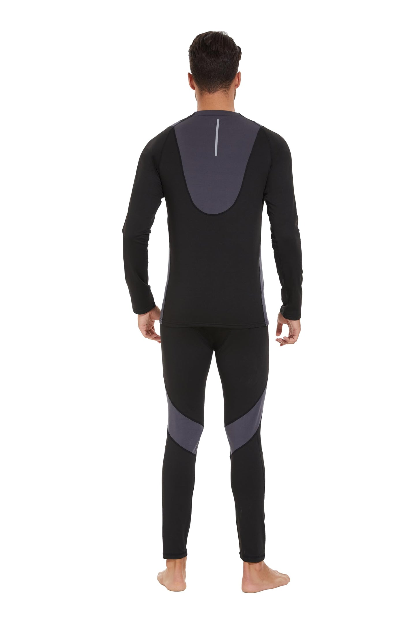 AMZSPORT Set Intimo Termico Uomo, Ideale per Sci e Ciclismo, Asciugatura Rapida e Compressione, Base Layer di Biancheria Intima per Palestra e attività Outdoor, Nero XL