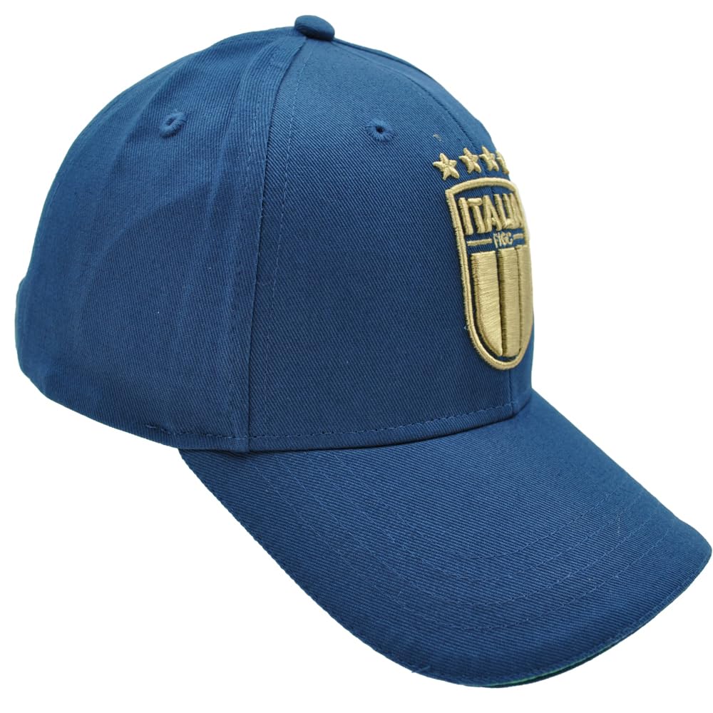 Cappello Baseball Blu con Logo Ricamato Italia, Prodotto Ufficiale FIGC Nazionale Italiana di Calcio, 253300 Blu