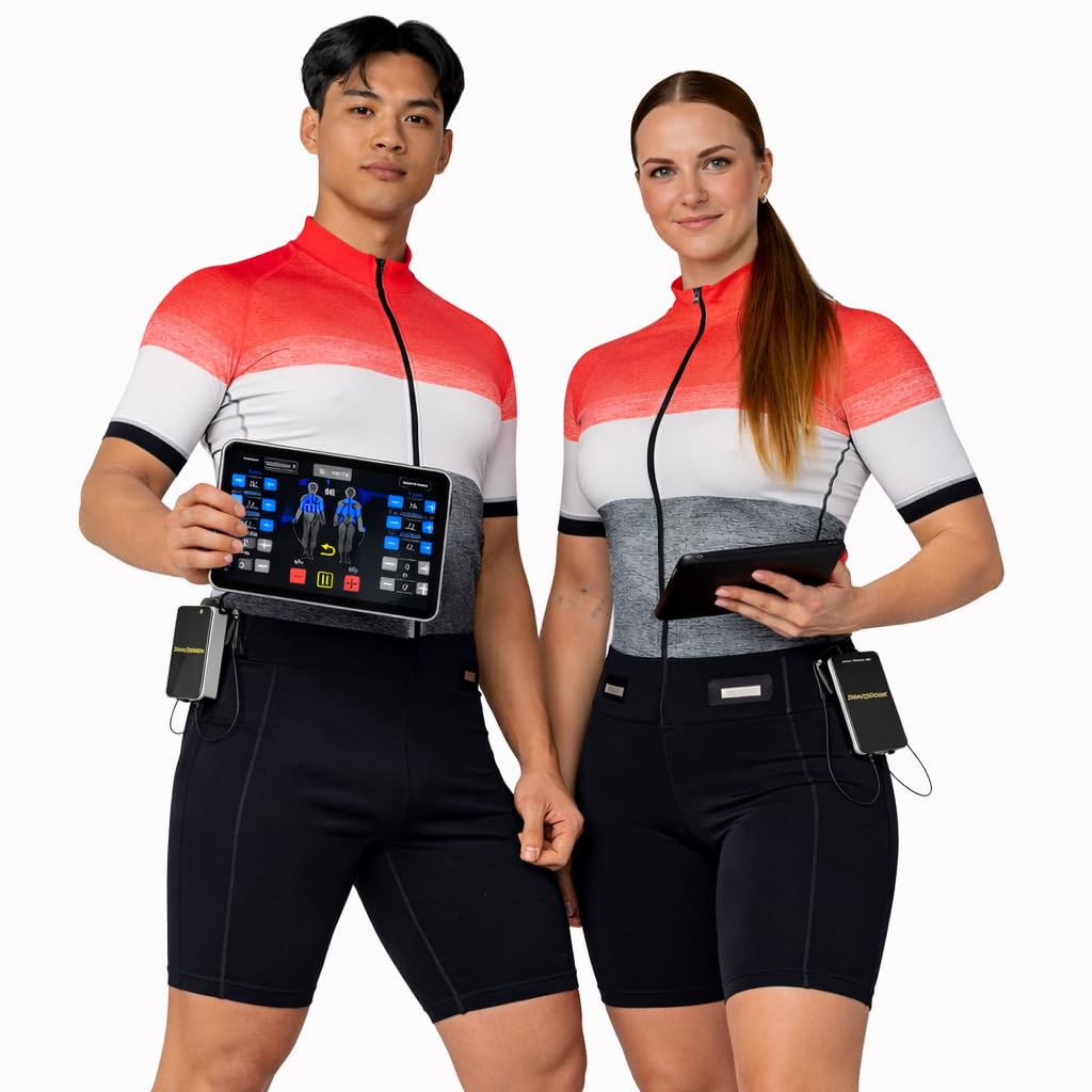 Its-Me Tuta I-Sport EMS 2 Pezzi con 32 elettrodi, novità Mondiale, Powerbox e Tablet Inclusi, Allenamento EMS Tramite App per Sviluppo Muscolare e Cardio, Materiale Tuta Innovativo (XL)