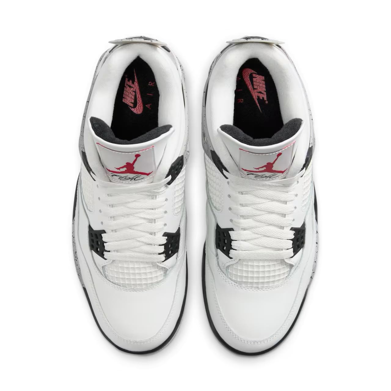 Nike Scarpe da basket da uomo Air Jordan 4 Retro, SUMMIT BIANCO/ROSSO FUOCO-GRIGIO CEMENTO-NERO, 9 UK (10 US)