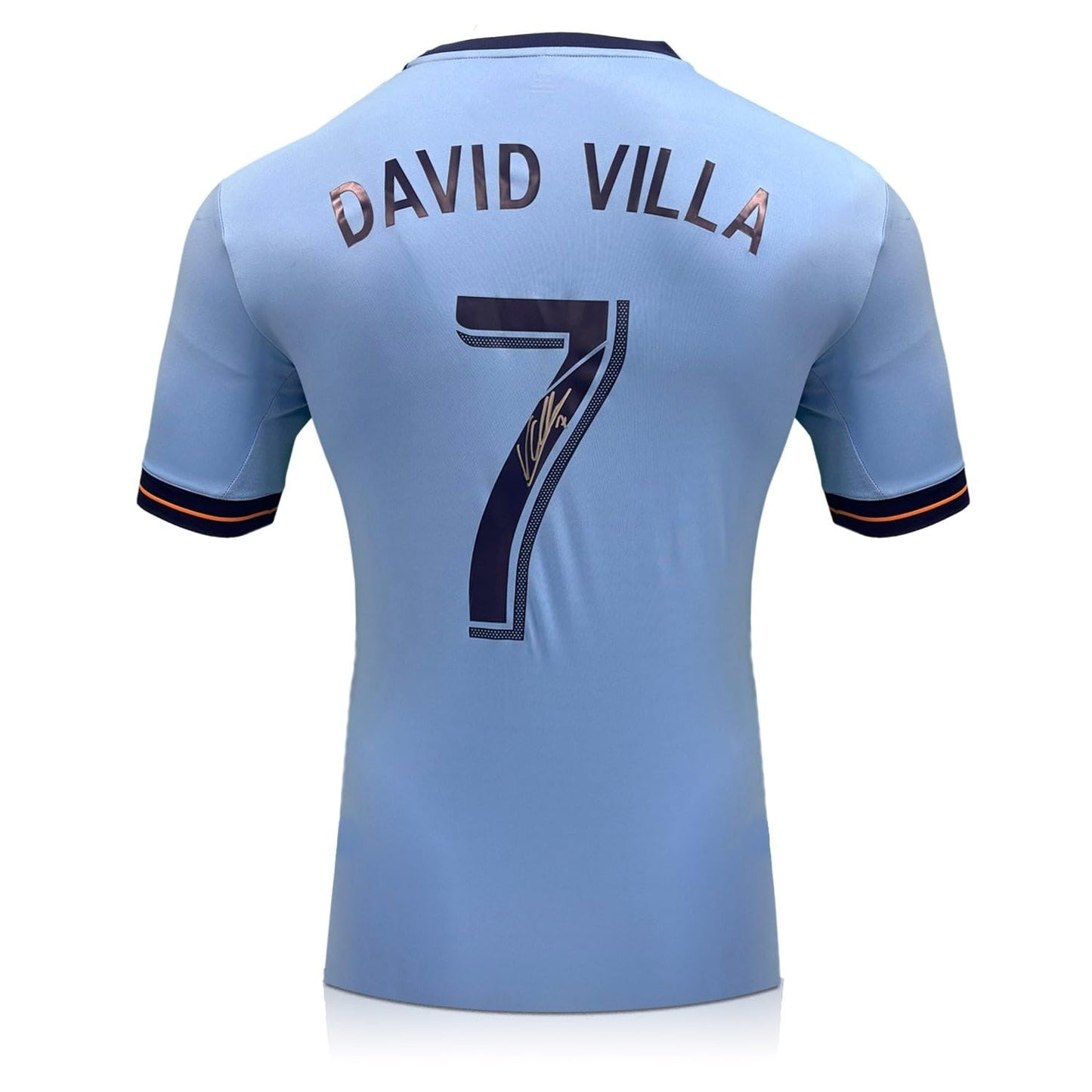 Maglietta Originale del 2018 di New York Firmata da David Villa, Stampa del Fan