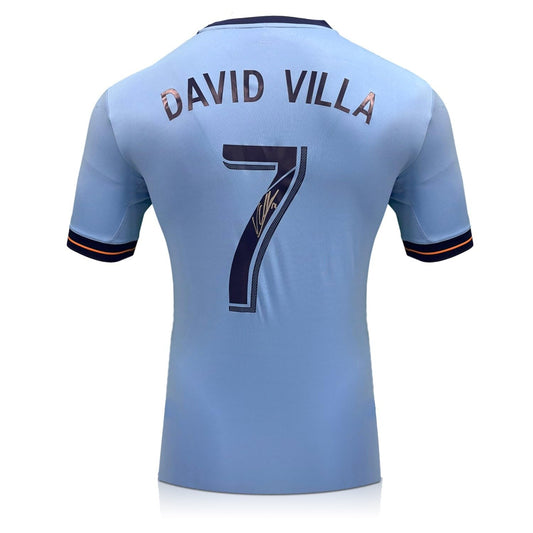 Maglietta Originale del 2018 di New York Firmata da David Villa, Stampa del Fan