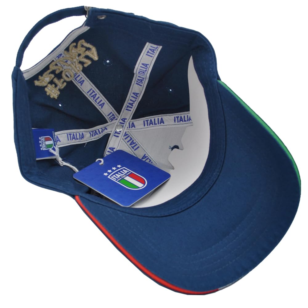 Cappello Baseball Blu con Logo Ricamato Italia, Prodotto Ufficiale FIGC Nazionale Italiana di Calcio, 253300 Blu