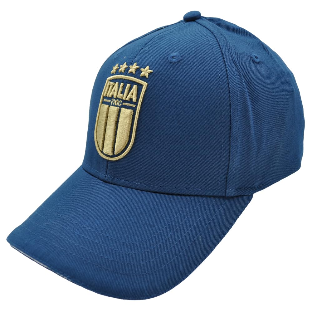 Cappello Baseball Blu con Logo Ricamato Italia, Prodotto Ufficiale FIGC Nazionale Italiana di Calcio, 253300 Blu