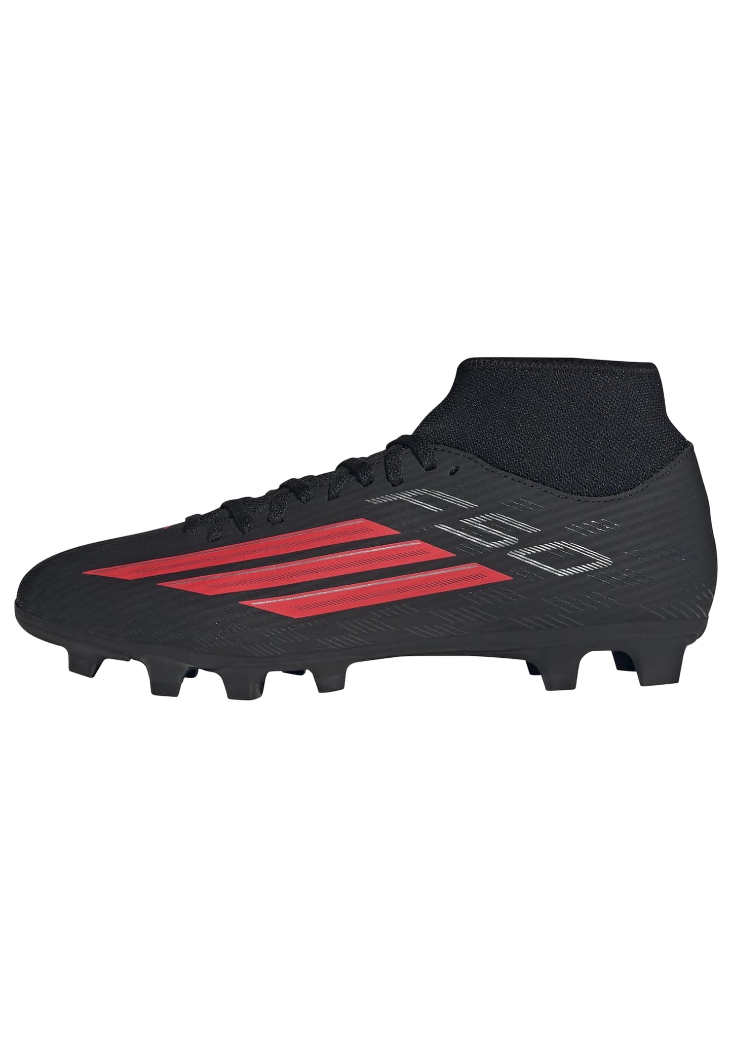 adidas Unisex - Adulto F50 Club Mid Cut Firm Ground/Multi Ground Football Boots, Core Black/Lucid Red/Core Black, 43 1/3 EU
