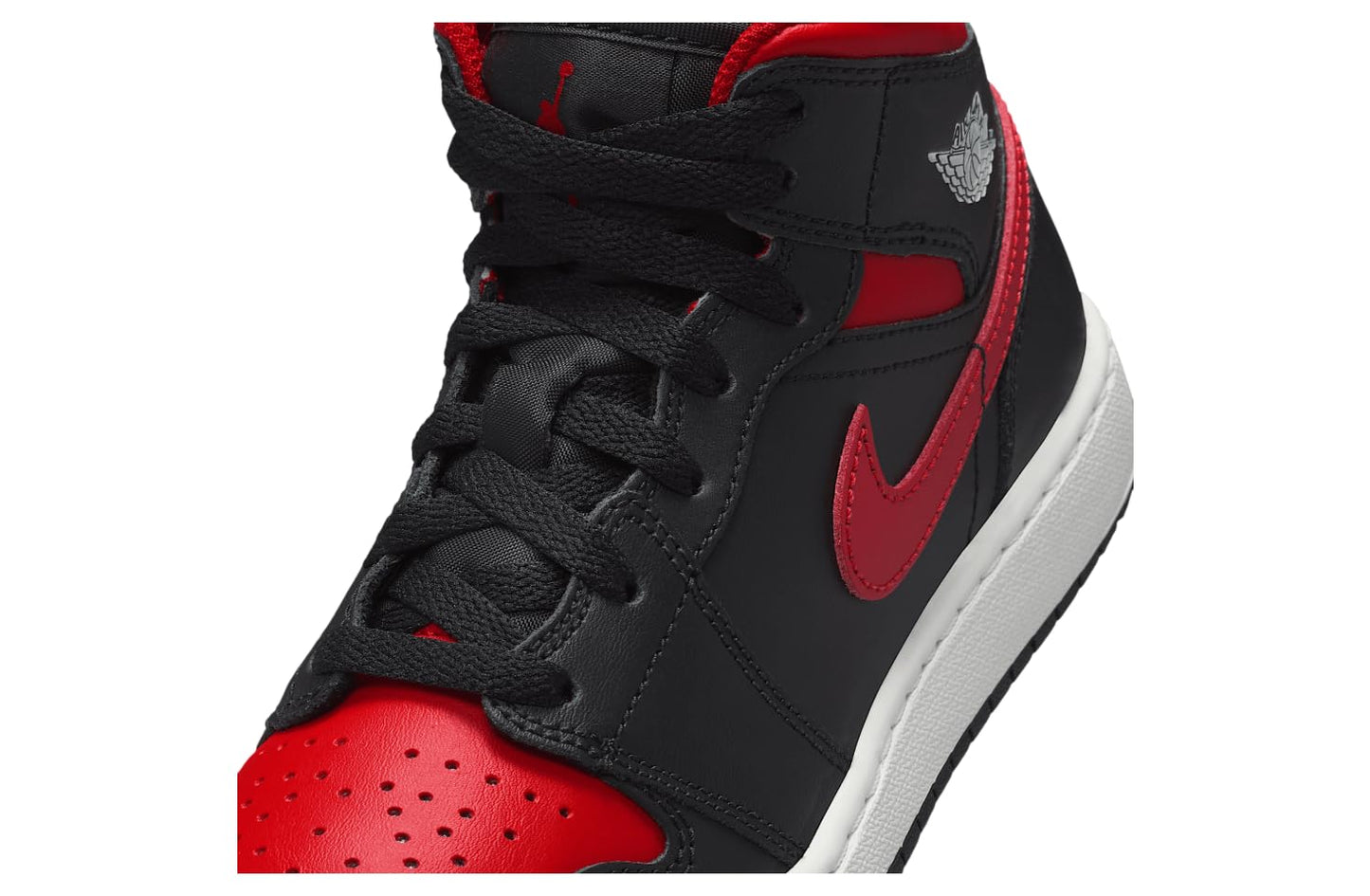 Air Jordan 1 Mid (GS) Nero/Rosso VERSITÀ-Bianco Summit, Nero | Rosso Varsity | Summit White, 5 Big Kid