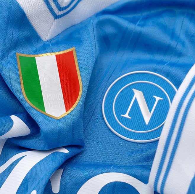 SSC NAPOLI Maglia Gara Home, Azzurra, EA7 Prodotto Ufficiale, Maglia Calcio 2025/2026, M
