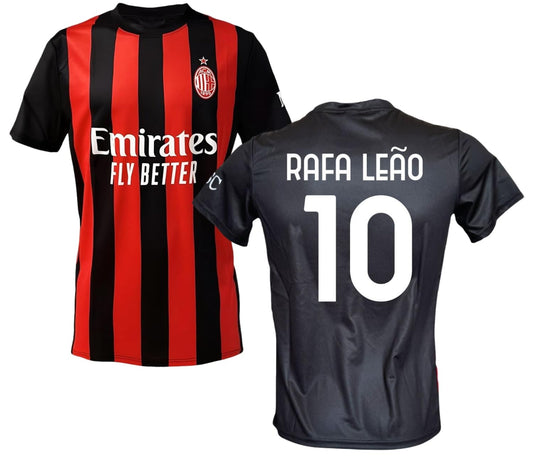 Maglia Milan Rafa Leao 10 Replica Ufficiale Autorizzata 2025-2026 Bambino (Taglie-Anni 4 6 8 10 12) Adulto (S M L XL XXL) - 12 Anni