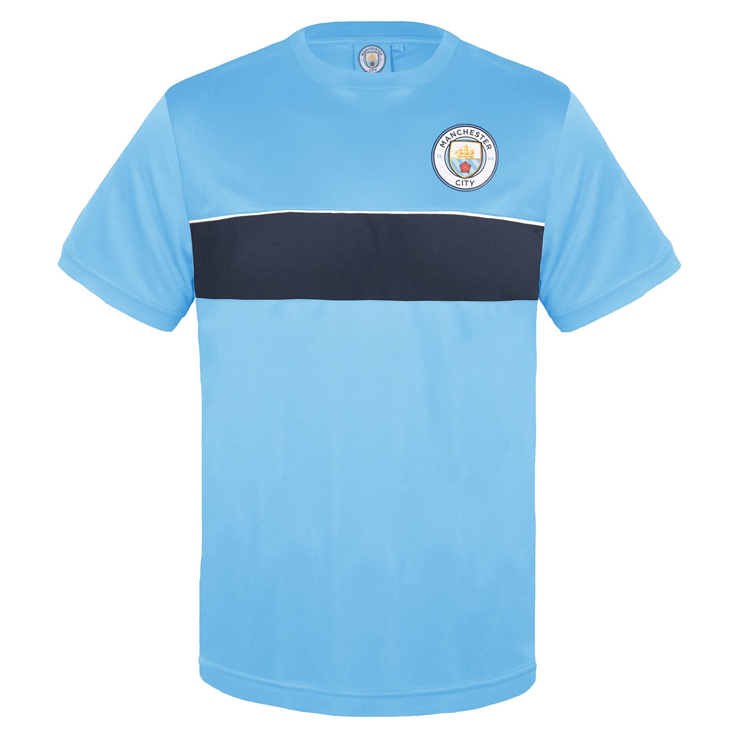 Maglia Originale da Allenamento Manchester City FC - in Poliestere - Uomo - Celeste Scollo a V - Aguero 10 - XXL