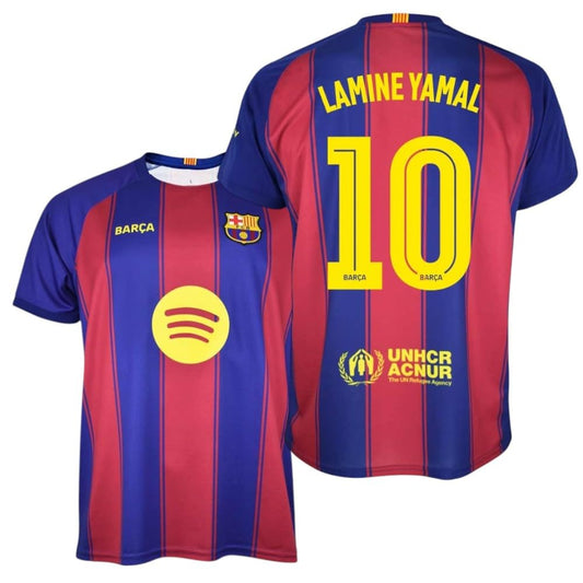 FCB FC Barcellona Maglia Lamine Yamal 25/26 | 1ª Squadra Adulto | Replica Ufficiale Stadio con Nome e Numero del Barça, Rosso e blu, M