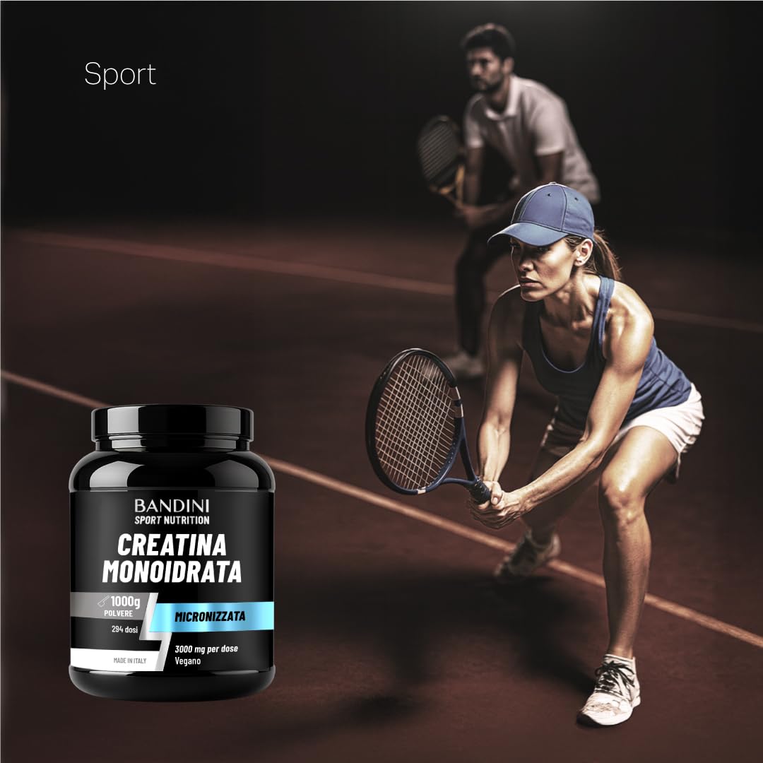 Bandini® Creatina Monoidrata 1kg/1000g in Polvere Pura e Vegana al 100% - Integratore Alimentare per Palestra, Sport, Fitness e Pre Workout - A base di Creatine Monoidrato - Creatina Micronizzata