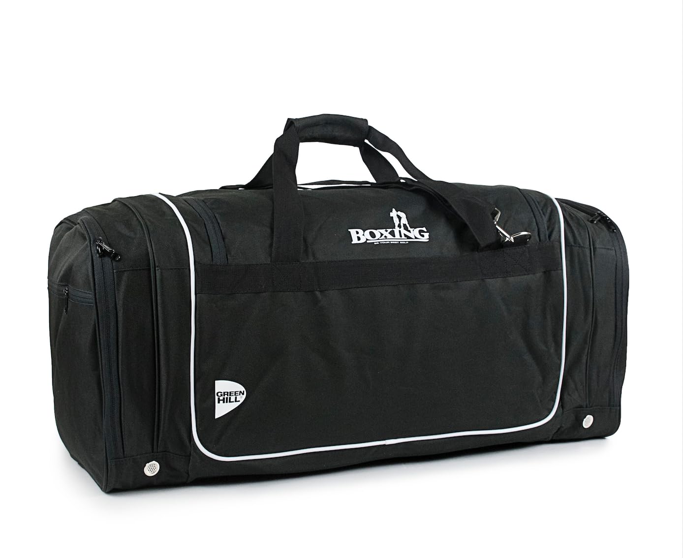 GREEN HILL Borsa Sportiva Boxing Borsone Sport Pugilato Palestra Fitness (L, Nero)