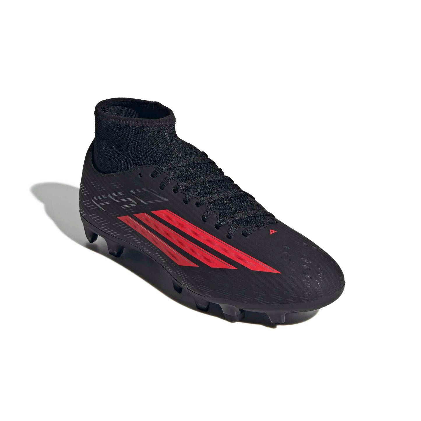 adidas Unisex - Adulto F50 Club Mid Cut Firm Ground/Multi Ground Football Boots, Core Black/Lucid Red/Core Black, 43 1/3 EU