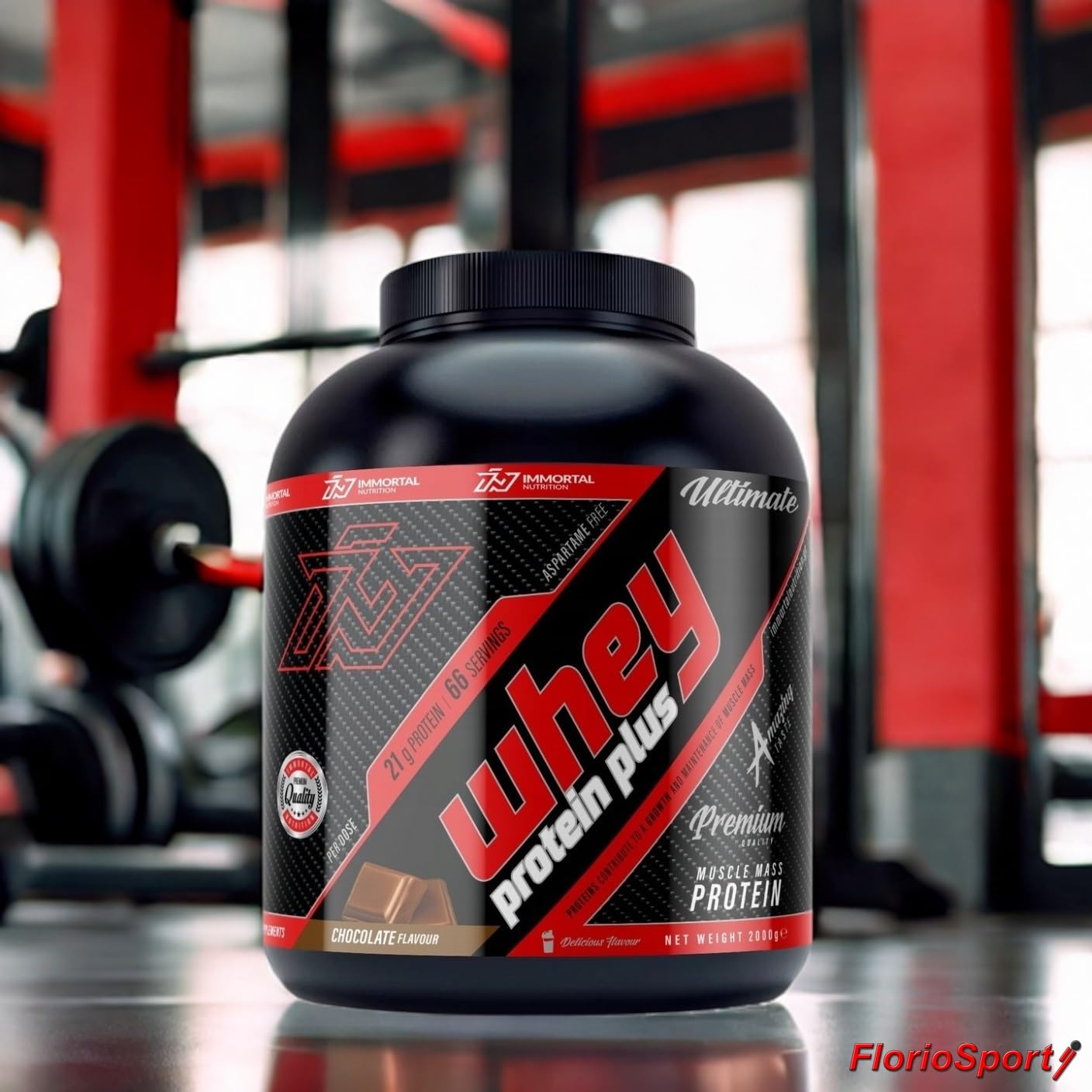 Proteine in Polvere Whey Protein Plus Immortal Nutrition, per la Crescita ed il Mantenimento della Massa Muscolare (2000 g, Fragola).