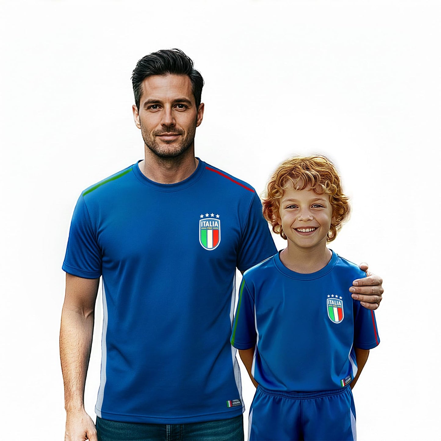 ITALIA FIGC Maglia Calcio Ufficiale. Maglietta Tecnica con vestibilità Regular per Uomo, Ragazzo e Bambino. 8 Anni