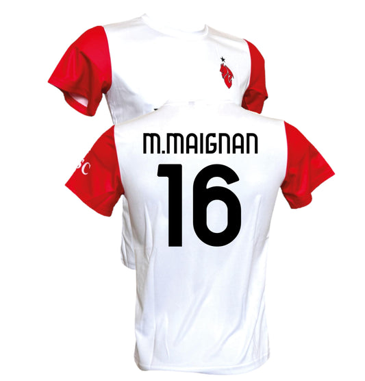 AC Milan Maglia Bianca M. Maignan 16 Replica Ufficiale 2025/2026, Away, Adulto e Bambino (IT, età, 4 Anni, Bianco)