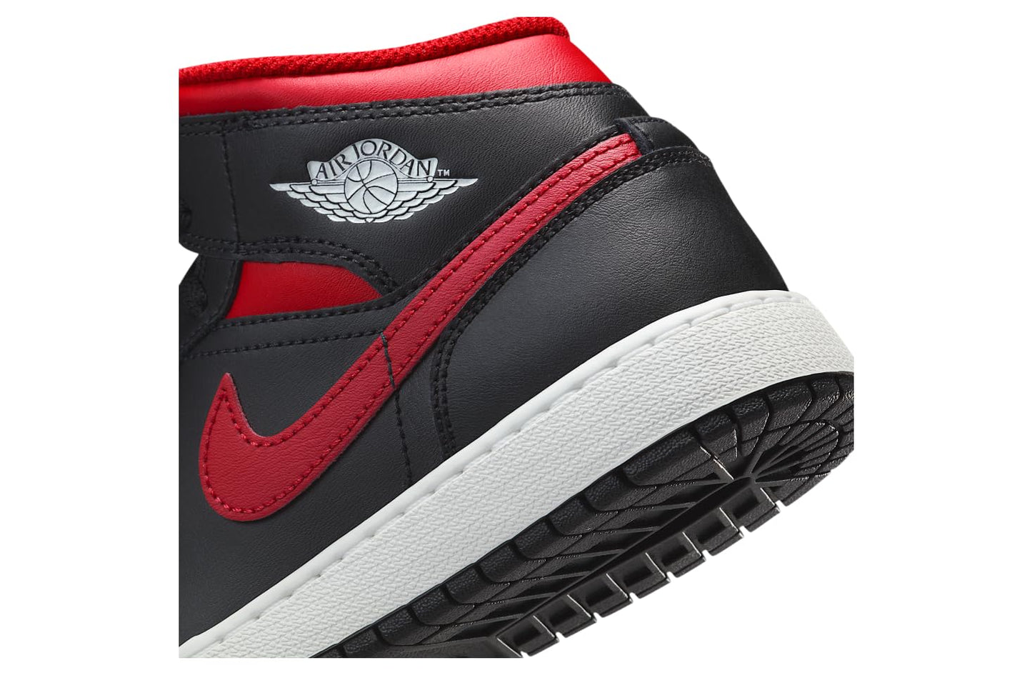 Air Jordan 1 Mid (GS) Nero/Rosso VERSITÀ-Bianco Summit, Nero | Rosso Varsity | Summit White, 5 Big Kid