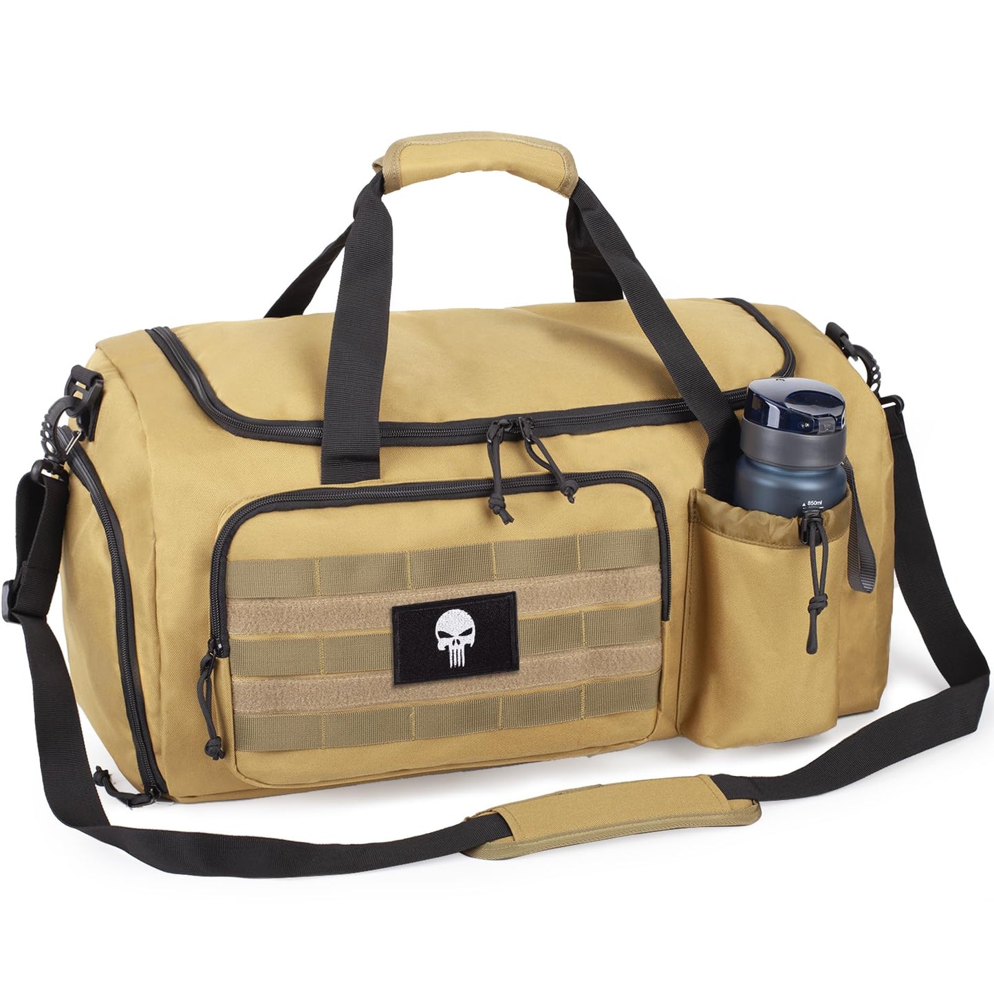 Borsa da palestra tattica da 40L per uomo, con scomparto scarpe e tasca impermeabile. Perfetta per sport, viaggi, campeggio ed escursioni.