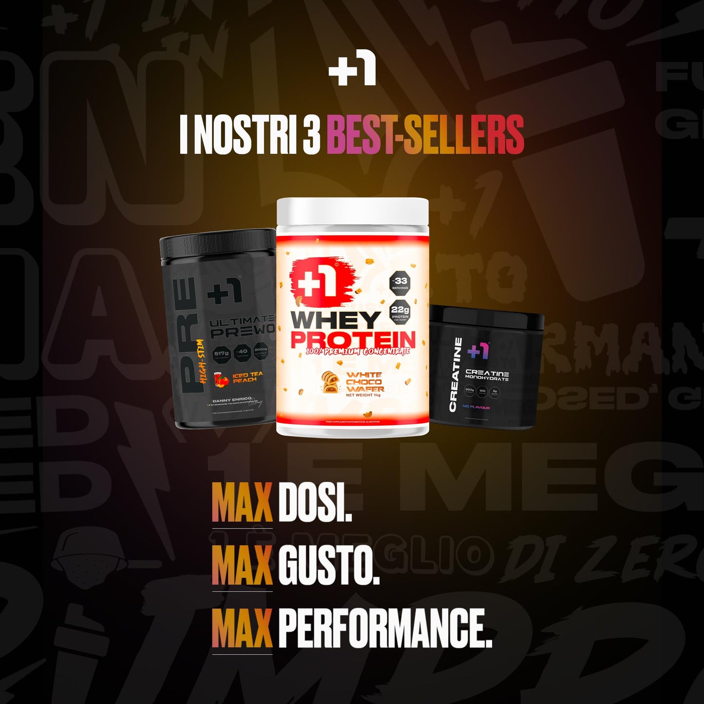 +1® Premium Protein Powder - Tasty, Creamy and Digestible - Muscle Growth and Recovery - Complete Amino Acid Profile - 100% Whey Concentrate - 1 kg, 33 Servings - Galactic White Choco