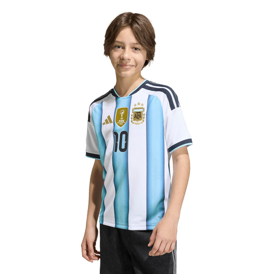 adidas Maglia da bambino Argentina Home Messi 2026 Juniors Short, bianco/blu., 11-12 Years