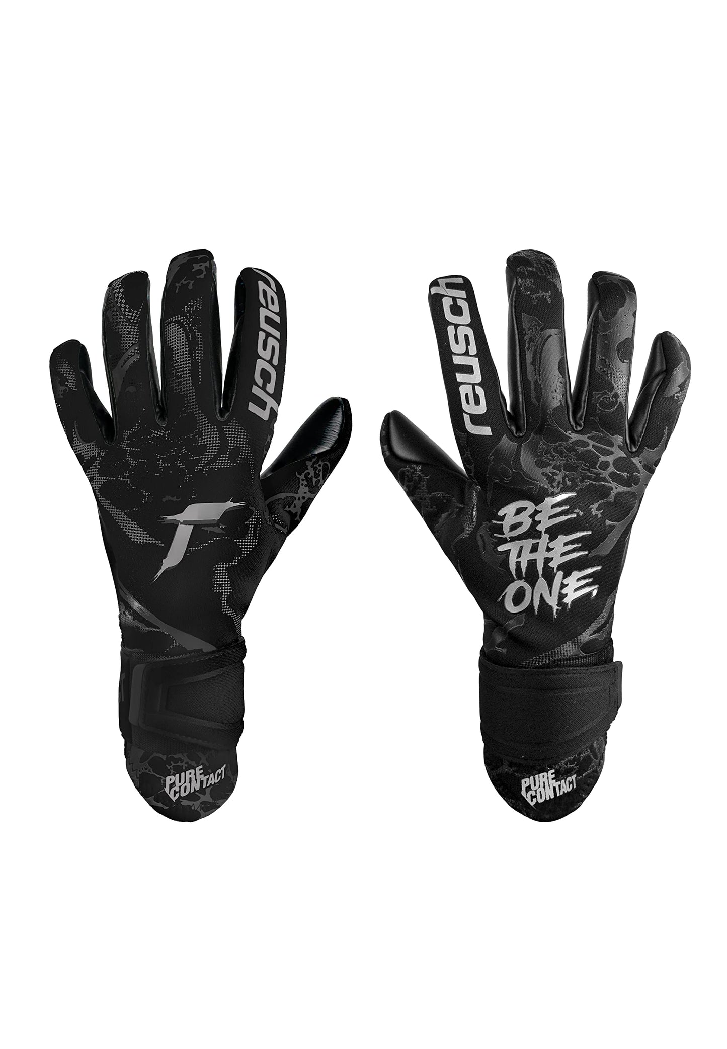 Reusch Pure Contact Infinity guanti da portiere aderenti e traspiranti guanti da calcio per adulti per uomo e donna, particolarmente adatti per l'erba sintetica, Nero, 9,5