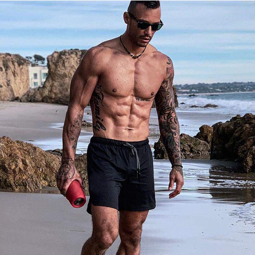 XDSP Pantaloncini Sportivi da Uomo, 2 in 1 Sport e Allenamento Fitness Shorts Jogging, Pantaloncini Asciugatura Veloce(Nero,M)