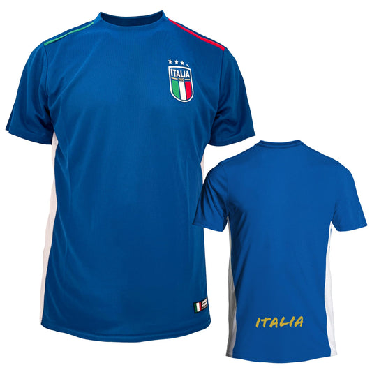 ITALIA FIGC Maglia Calcio Ufficiale. Maglietta Tecnica con vestibilità Regular per Uomo, Ragazzo e Bambino. 8 Anni