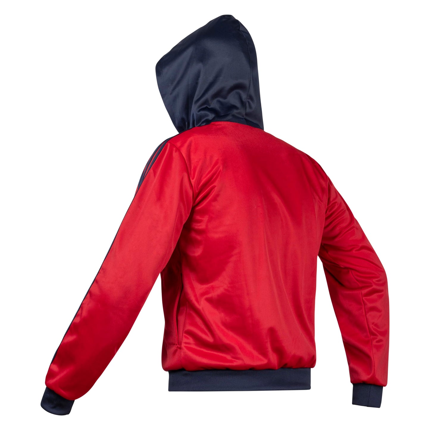 JL Sport Storica giacca sportiva della Germania dell'Est DDR, maglione rosso con cappuccio retro L