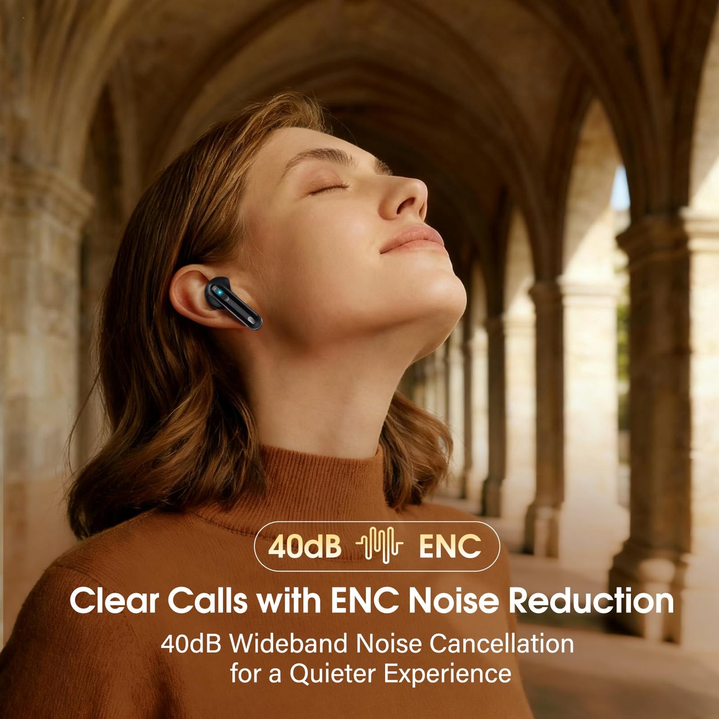 2026 Cuffie Bluetooth 5.4, Auricolari Bluetooth 45Ore, Cuffie Wireless In Ear HiFi Stereo cor LED Display, Cuffie Senza Fili Cancellazione Rumore, Cuffiette Sport IP7 Impermeabili, Headphones Nero