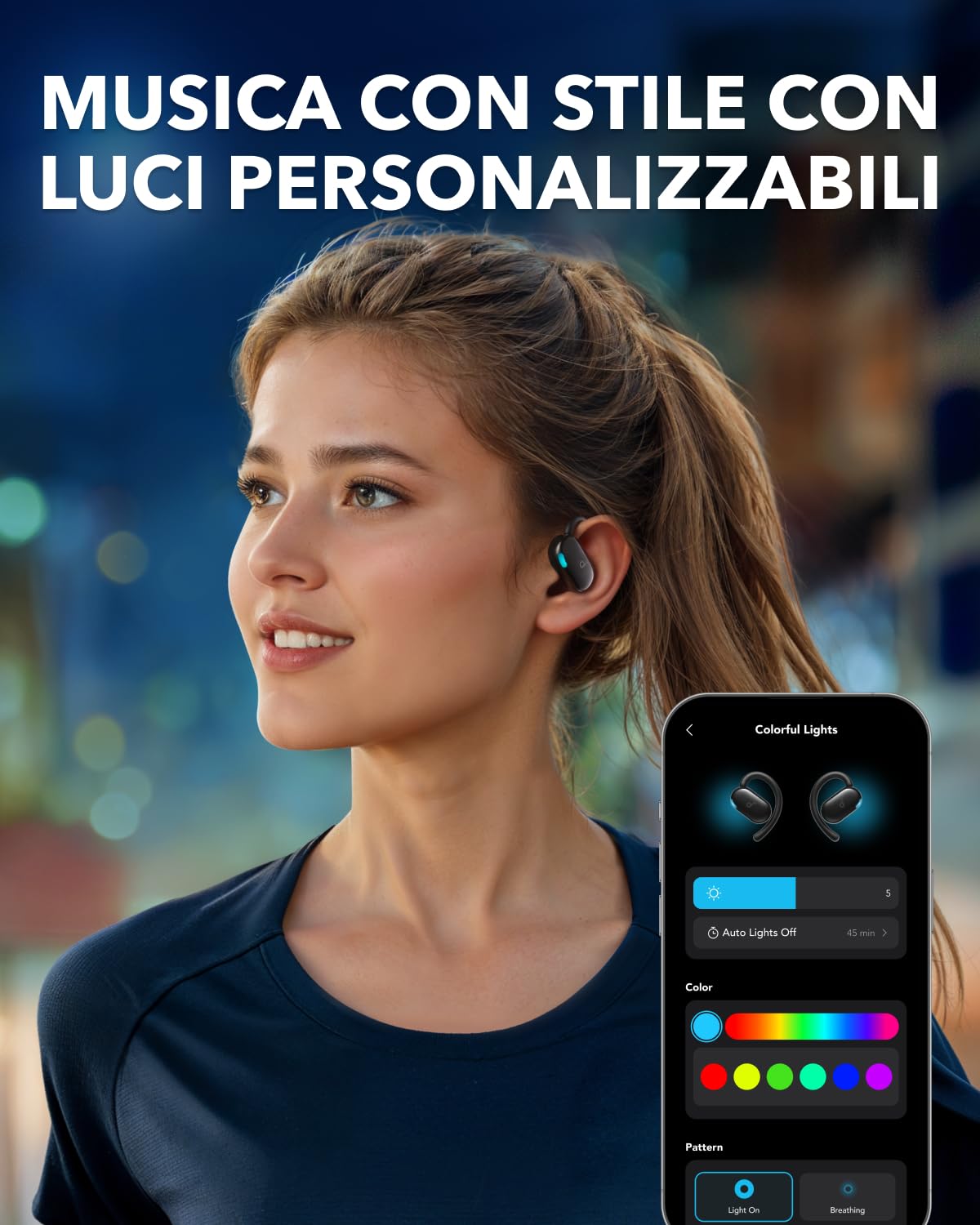 Soundcore V20i Cuffie Open-Ear di Anker, Cuffie Bluetooth 5.4, Ganci Rotanti, Ultra Confortevoli, Vestibilità Aderente, Bassi Potenti, Chiamate Chiare, IP55, 36H di Riproduzione,Connessione Multipunto