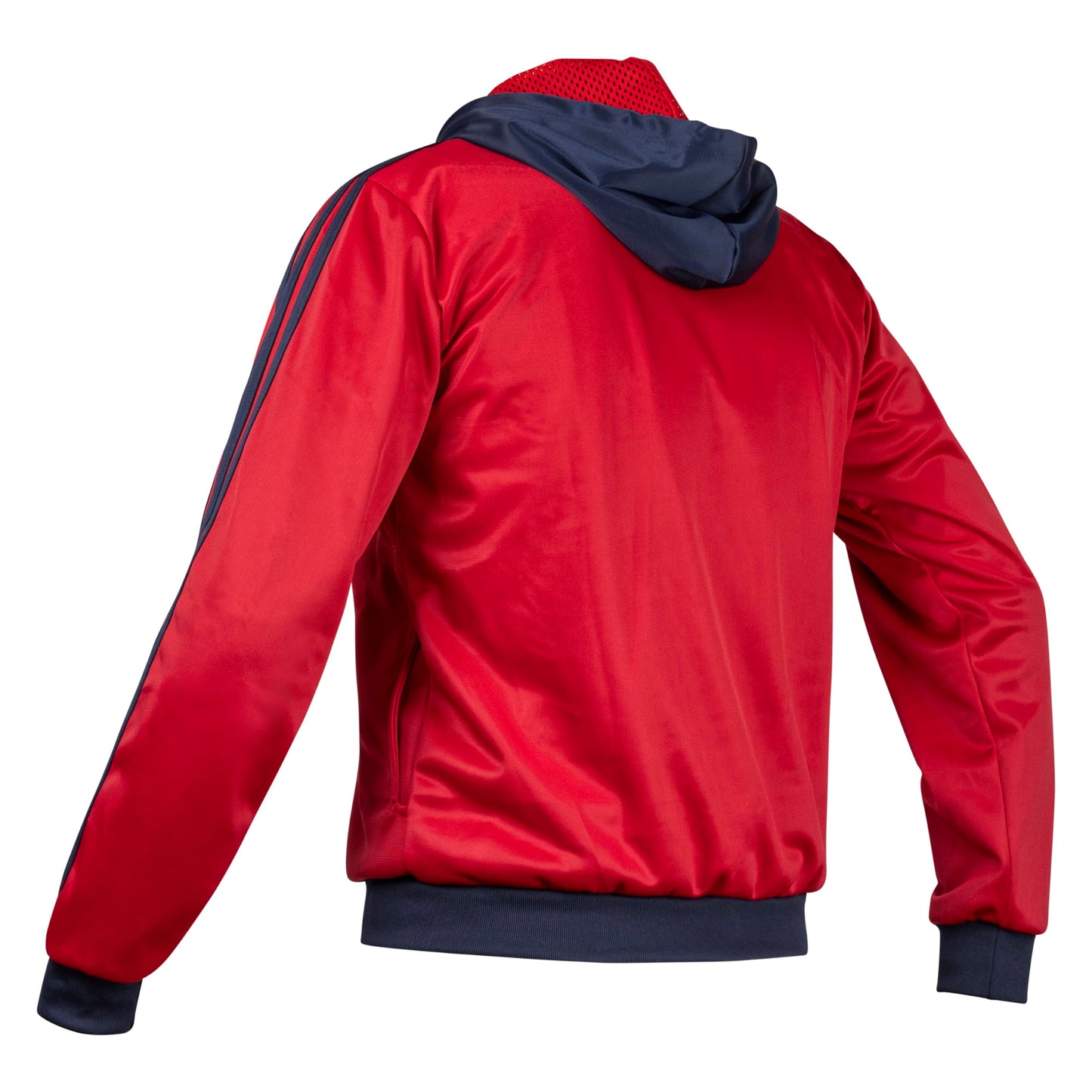 JL Sport Storica giacca sportiva della Germania dell'Est DDR, maglione rosso con cappuccio retro L