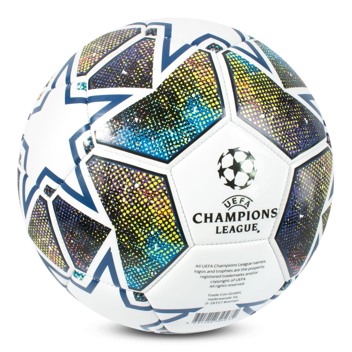 UEFA Champions League - Pallone da calcio, taglia 5, licenza ufficiale, allenamento, partita, merchandising, collezione per bambini e adulti, ottima idea regalo per calcio, bianco/blu/verde